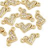 SHEGRACE Brass Micro Pave Clear Cubic Zirconia Connector Charms XGRQ3P757-597G-1