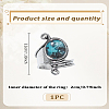 1Pc Oval Bohemian Synthetic Turquoise Finger Rings RJEW-LP0005-05-2