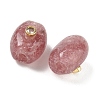 Natural Strawberry Quartz European Beads GG-CBA105B-02C-G-2