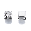 Brass Micro Pave Clear Cubic Zirconia Beads KK-G432-11A-P-1