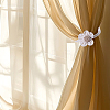 4pcs 2 Colors Linen & ABS Plastic Flower Curtain Tiebacks AJEW-GL0002-84-6