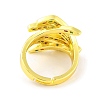 Hug Hand Brass Micro Pave Cubic Zirconia Adjustable Rings for Women RJEW-U003-25B-G-3