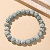 Natural Green Spot Jasper Bead Stretch Bracelets BJEW-K212-B-017-7