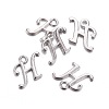 Platinum Plated Alloy Letter Pendants PALLOY-J718-01P-H-2