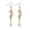 Amethyst/Green Aventurine/Lemon Jade/Synthetic Turquoise/Rose Quartz & Acrylic Dangle Earrings EJEW-JE06196-4