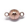 Rack Plating Brass Magnetic Clasps with Loops LS-KK-F801-02A-RG-2