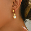 Romantic Stainless Steel Hollow Heart Pendant Hoop Earrings for Sweet Daily Parties XH1770-3-3