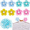 SUNNYCLUE 8Pcs 4 Colors Flower Silicone Beads Knitting Needle Protectors/Knitting Needle Stoppers DIY-SC0023-91-1