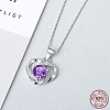 Anti-Tarnish Rhodium Plated 925 Sterling Silver Pendants ZIRC-BB50406-C-2
