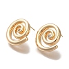 Brass Micro Pave Clear Cubic Zirconia Spiral Stud Earrings for Women EJEW-U026-02G-2