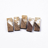 Transparent Resin & Walnut Wood Pendants RESI-Q210-007A-A01-1