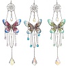 3Pcs 3 Colors Stainless Steel Resin Butterfly Suncatcher HJEW-TA00452-1