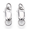 Rhodium Plated 925 Sterling Silver Lobster Claw Clasps STER-T004-84P-2