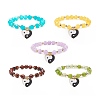 Natural Gemstone Stretch Bracelet BJEW-JB08525-1