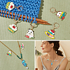 Alloy Enamel Cake Pendant Locking Stitch Markers HJEW-AB00003-5