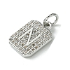 Rack Plating Brass Micro Pave Clear Cubic Zirconia Charms KK-G501-01N-P-2