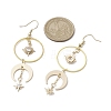 Brass with Cubic Zirconia Dangle Earrings EJEW-TA00406-2