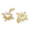 Brass Micro Pave Clear Cubic Zirconia Pendants KK-D229-13G-2