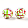 Easter Theme Printed Wood Beads WOOD-T032-22C-3