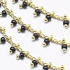 3.28 Feet Handmade Glass Beaded Chains X-CHC-I026-H-06G-1