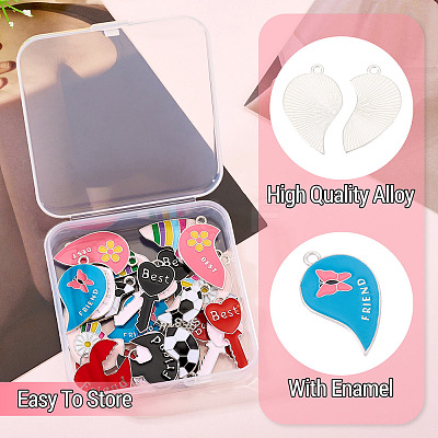 12 Sets 6 Styles Alloy Enamel Split Pendants FIND-TA0006-61-1