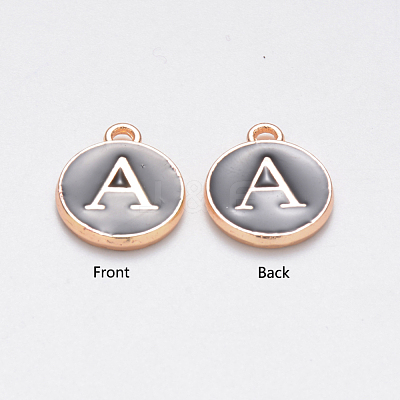 Initial Letter A~Z Alphabet Enamel Charms ENAM-Q437-05-1