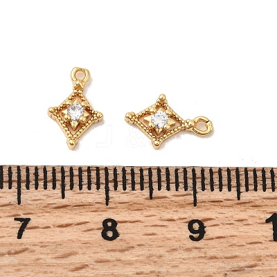 Brass Micro Pave Cubic Zirconia Pendants X-KK-P340-28G-1