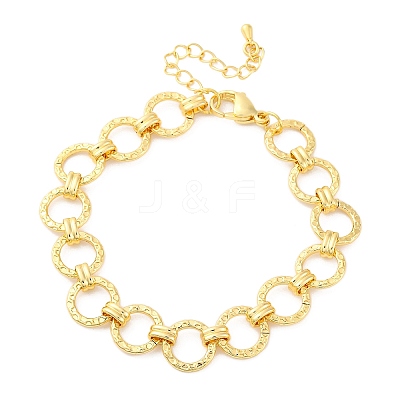 Brass Ring Chain Link Bracelets for Women Men LS-BJEW-K273-16G-1
