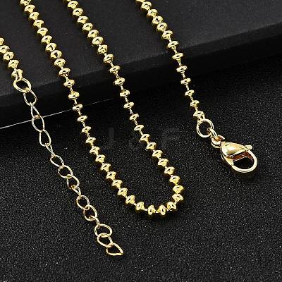 3MM Brass Rondelle Link Chain Necklaces X-NJEW-M108-12G-1