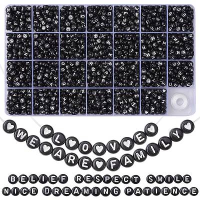 DIY Letter Stretch Bracelet Making Kit DIY-YW0007-60B-1