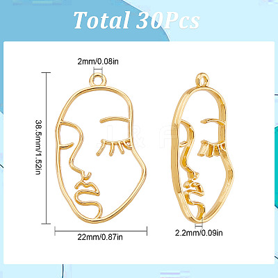 30Pcs Alloy Open Back Bezel Pendants FIND-SC0004-29-1
