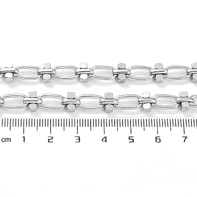Tarnish Resistant 304 Stainless Steel Oval & Dumbbell Link Chain Unwelded X-STAS-B060-02P-1