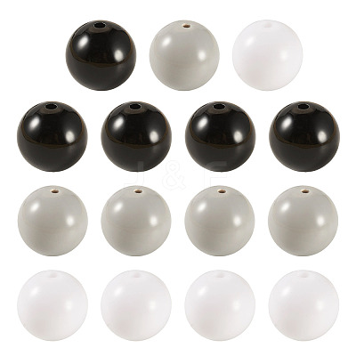 15Pcs 3 Colors Opaque Acrylic Beads SACR-TADJ0001-05A-1