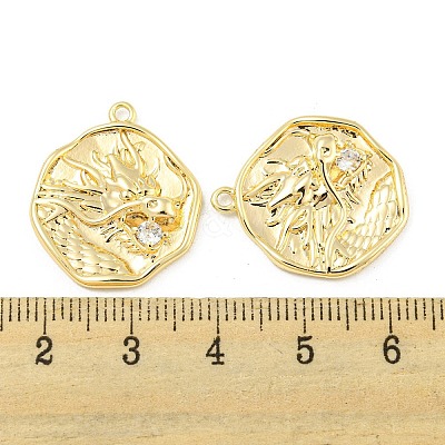 Brass Micro Pave Cubic Zirconia Pendants KK-P258-19G-01-1