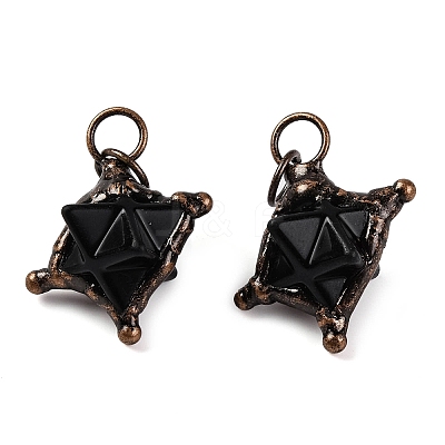 Natural Mixed Gemstone Merkaba Star Pendants G-C144-01R-1