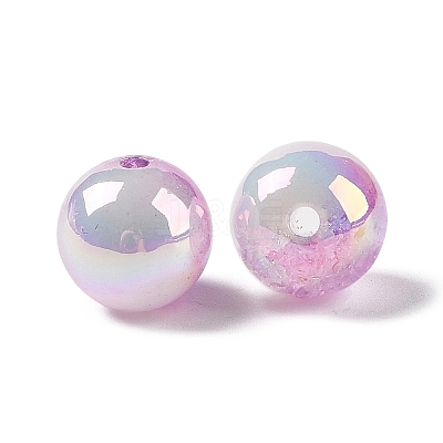 UV Plating Opaque Crackle Two-tone Acrylic Beads MACR-C032-01D-1