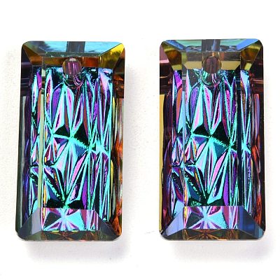 Embossed Glass Rhinestone Pendants GLAA-J101-07B-001VO-1