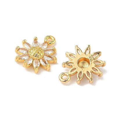 Brass Micro Pave Cubic Zirconia Pendants KK-D373-04A-G-1