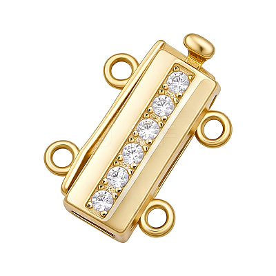 925 Sterling Silver Crystal Rhinestone Box Clasps STER-BC0004-41G-1
