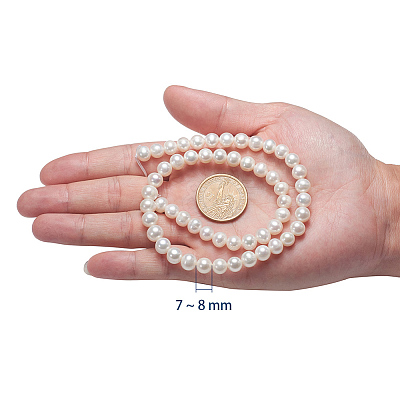 Natural Cultured Freshwater Pearl Beads Strands PEAR-E002-25-01-1