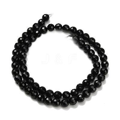 Natural Black Onyx Beads Strands X-G-C280-B01-6mm-1
