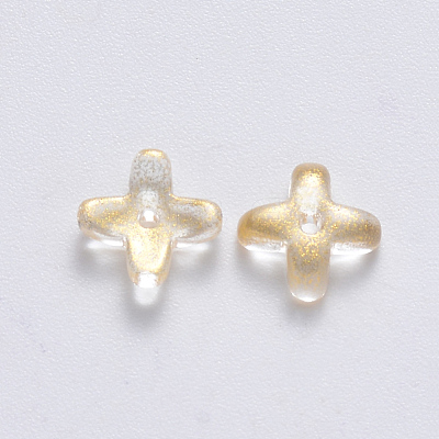 Transparent Spray Painted Glass Beads GLAA-R211-06-C06-1