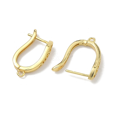 Arrow Brass Micro Pave Cubic Zirconia Earring Findings KK-D226-06G-1