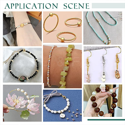 120Pcs 4 Style Brass Beads FIND-PH0017-76-1