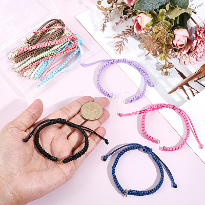 10Pcs 10 Colors Korean Waxed Polyester Cord Braided Bracelet Making AJEW-SC0031-87-1