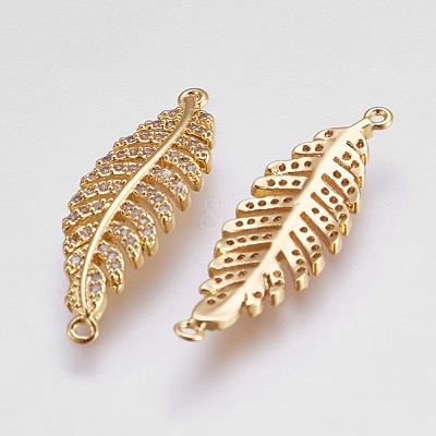 Brass Micro Pave Cubic Zirconia Links ZIRC-E144-03G-1