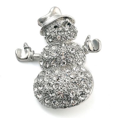 Christmas Theme Alloy Crystal Rhinestone Brooches JEWB-S022-02A-P-1