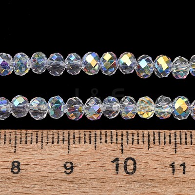 Electroplate Transparent Glass Beads Strands EGLA-A046-01A-21-1