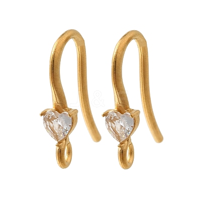 304 Stainless Steel Earring Hooks STAS-D310-01G-03-1