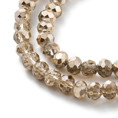 Faceted Rondelle Transparent Painted Glass Beads Strands DGLA-J001-C01-4mm-1